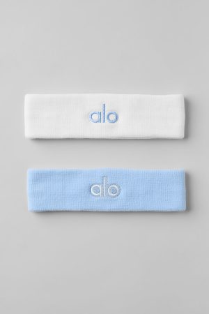 Glow Sweatband (2-Pack) - Seashell Blue/White