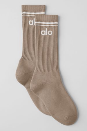 Unisex Throwback Sock - Gravel/White