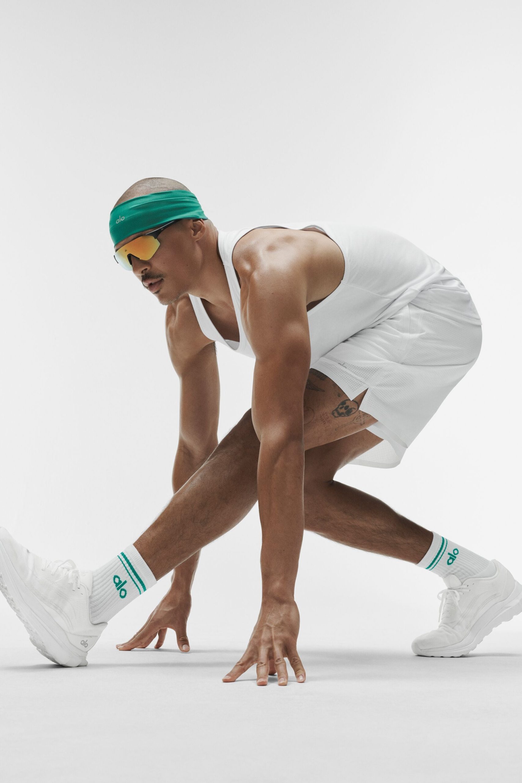 Unisex Half-Crew Throwback Sock - White/Emerald Isle - Image 3