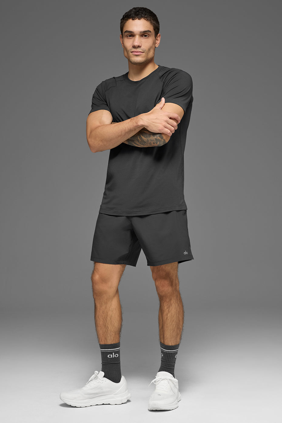 ALO Vapor Crewneck Short Sleeve - Anthracite - Image 5