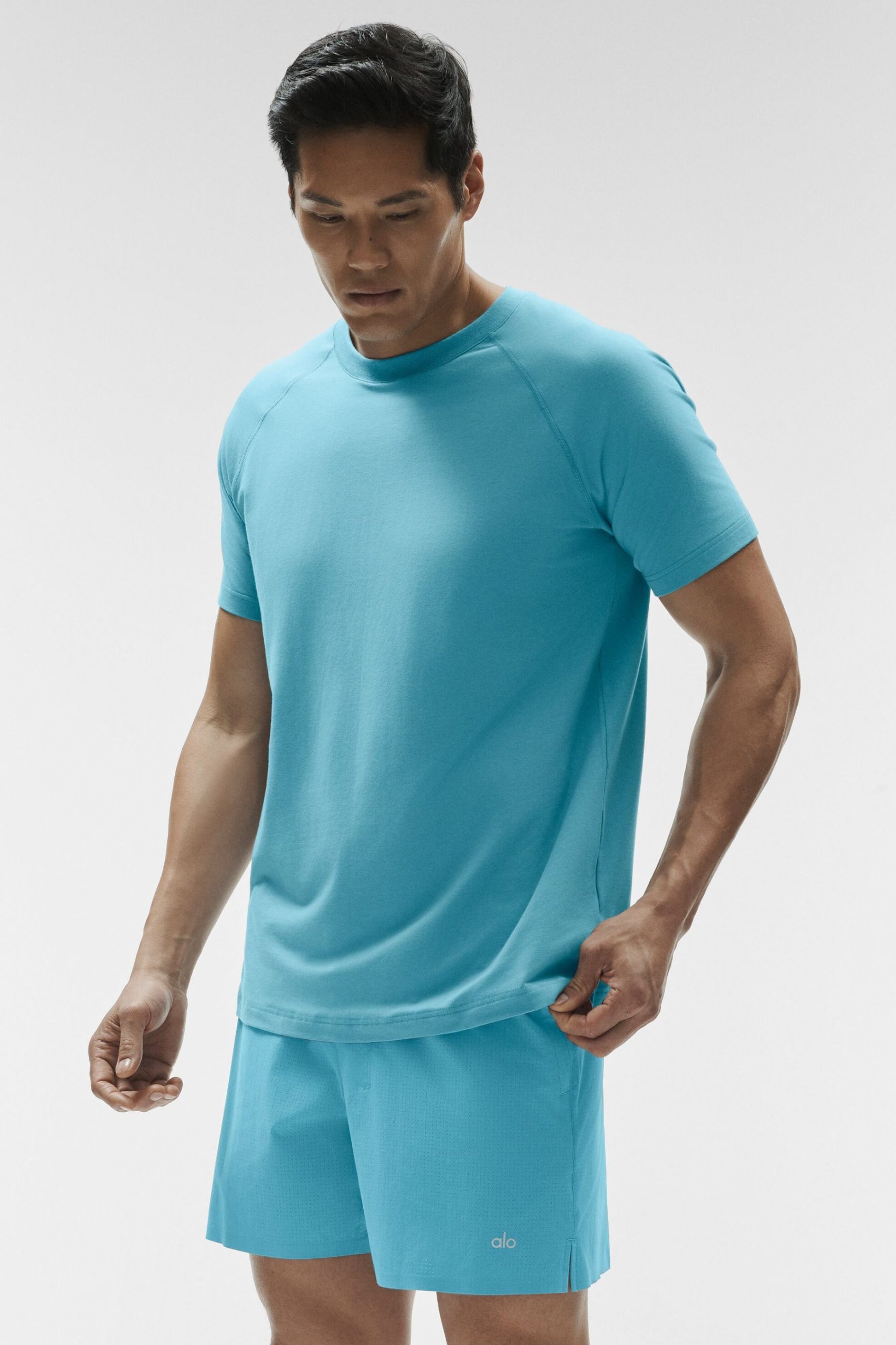 ALO Vapor Crewneck Short Sleeve - Blue Breeze - Image 3