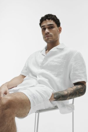 Linen Days Short Sleeve Button Up - White