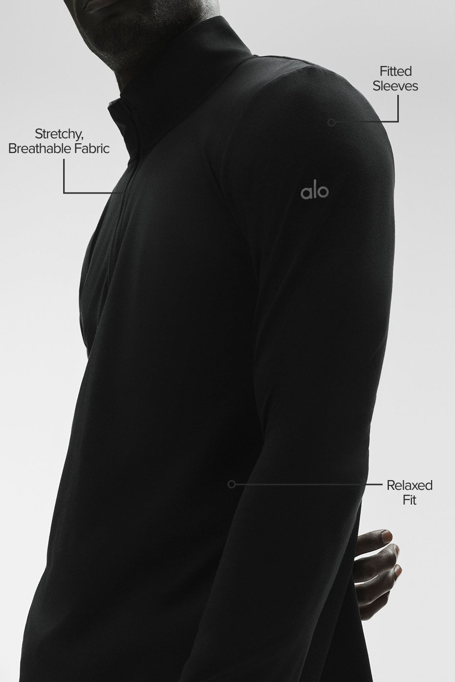 Conquer 1/4 Zip Reform Long Sleeve - Black - Image 2