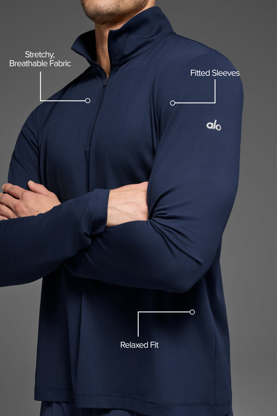 Conquer 1/4 Zip Reform Long Sleeve - Navy - Image 2