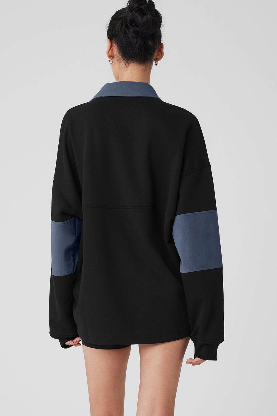 Mixmatch Rugby Sweatshirt - Black/Bluestone - Image 3