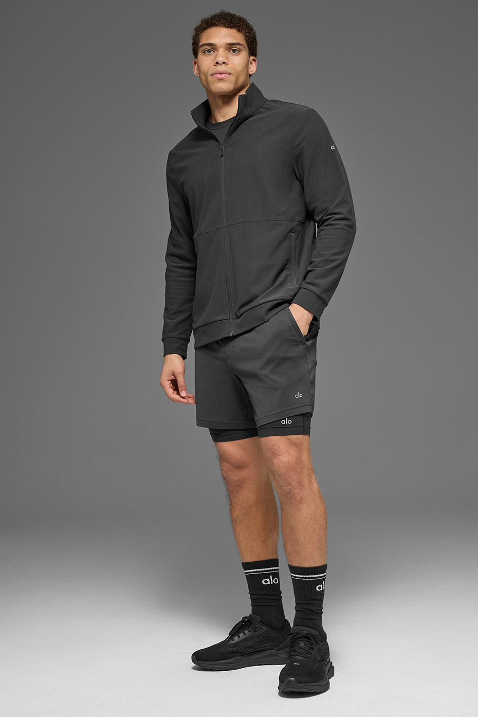 Conquer Max Mock Neck Full Zip - Anthracite - Image 5
