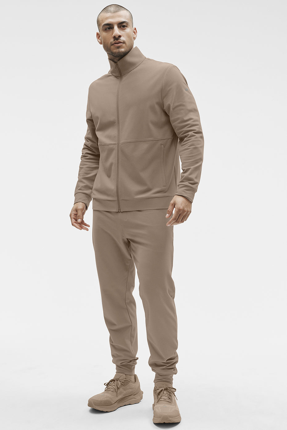 Conquer Max Mock Neck Full Zip - Gravel - Image 4