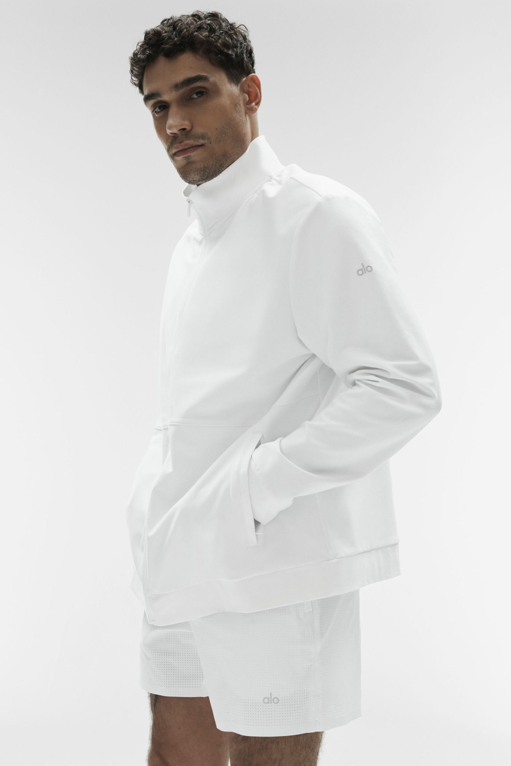 Conquer Max Mock Neck Full Zip - White