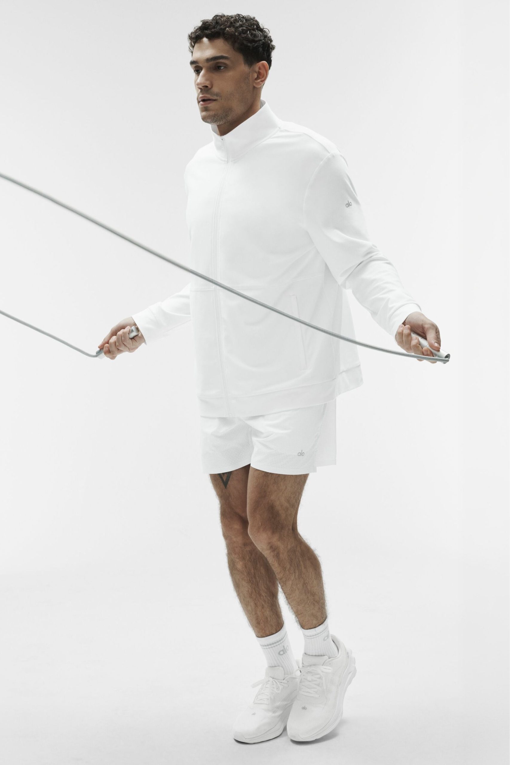 Conquer Max Mock Neck Full Zip - White - Image 4