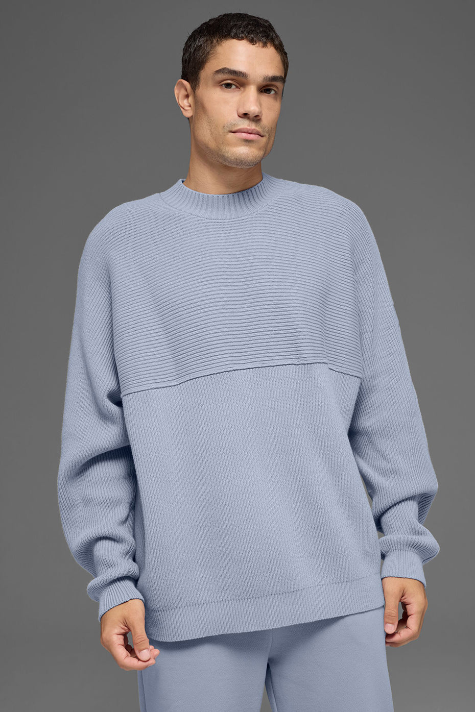 Domain Shift Rib Knit Sweater Crew - Winter Frost