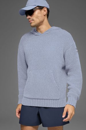 Textured Knit Hoodie - Winter Frost