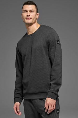 Waffle Lounge Long Sleeve Crew - Anthracite