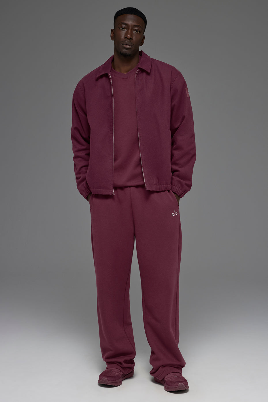Cotton Canvas Coaches Jacket - Burgundy - Image 7