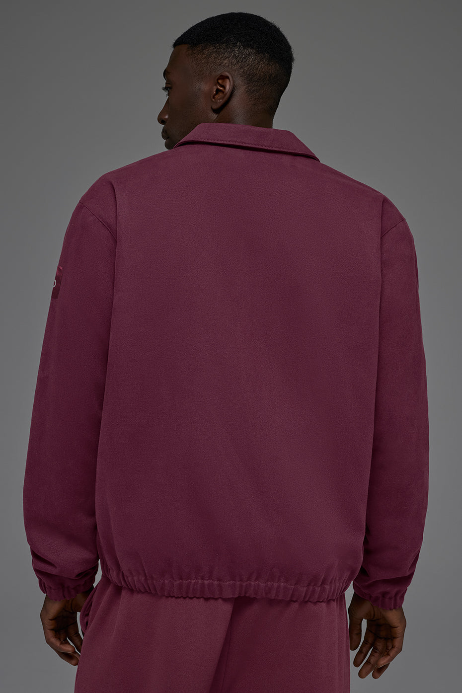Cotton Canvas Coaches Jacket - Burgundy - Image 4
