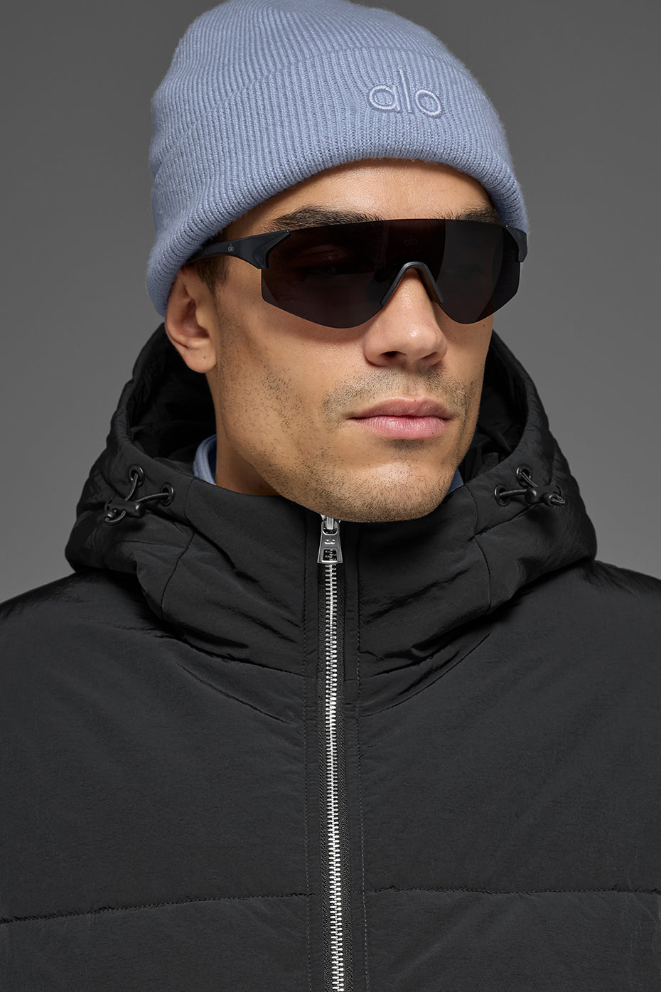 Crinkle Nylon Hooded Stage Puffer - Black - Image 4