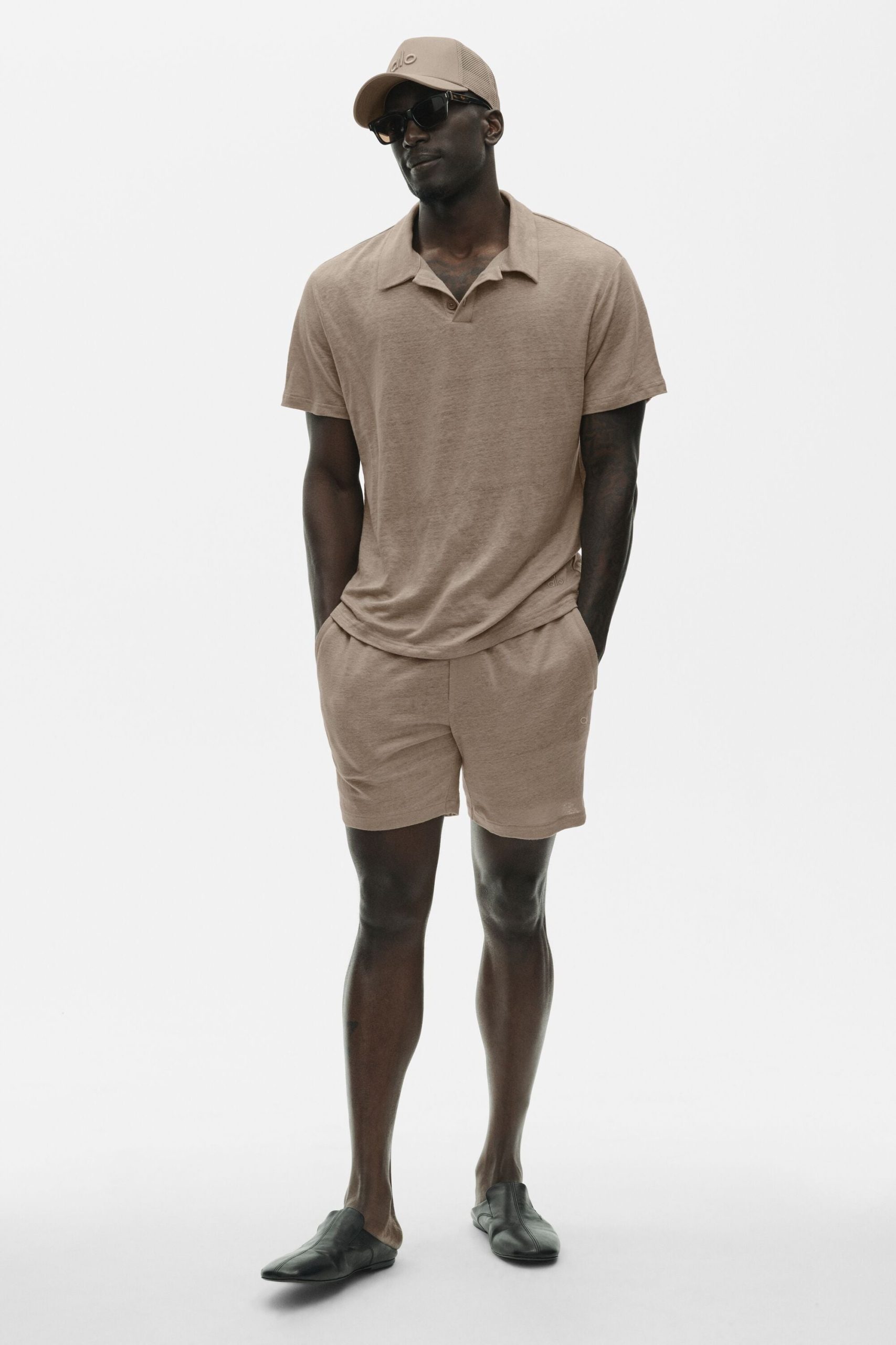 7 Linen Jersey Coastal Short - Gravel - Image 4