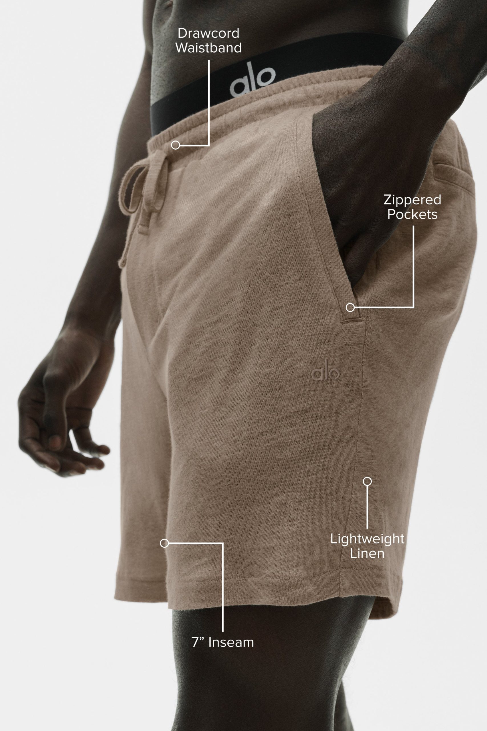 7 Linen Jersey Coastal Short - Gravel - Image 2