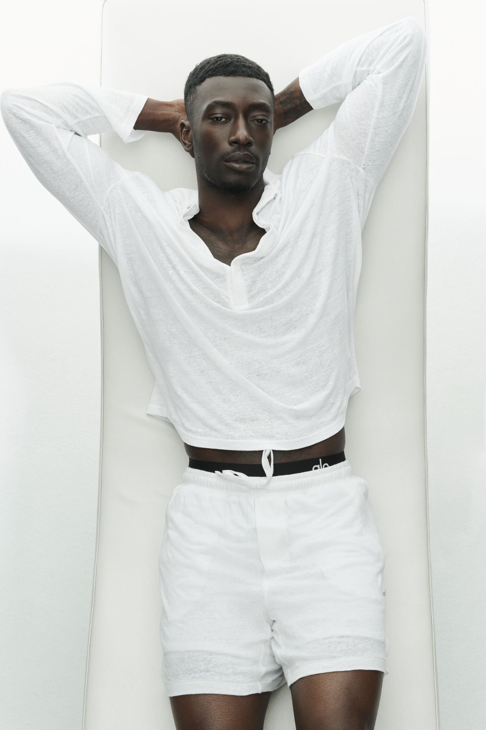 7 Linen Jersey Coastal Short - White - Image 4