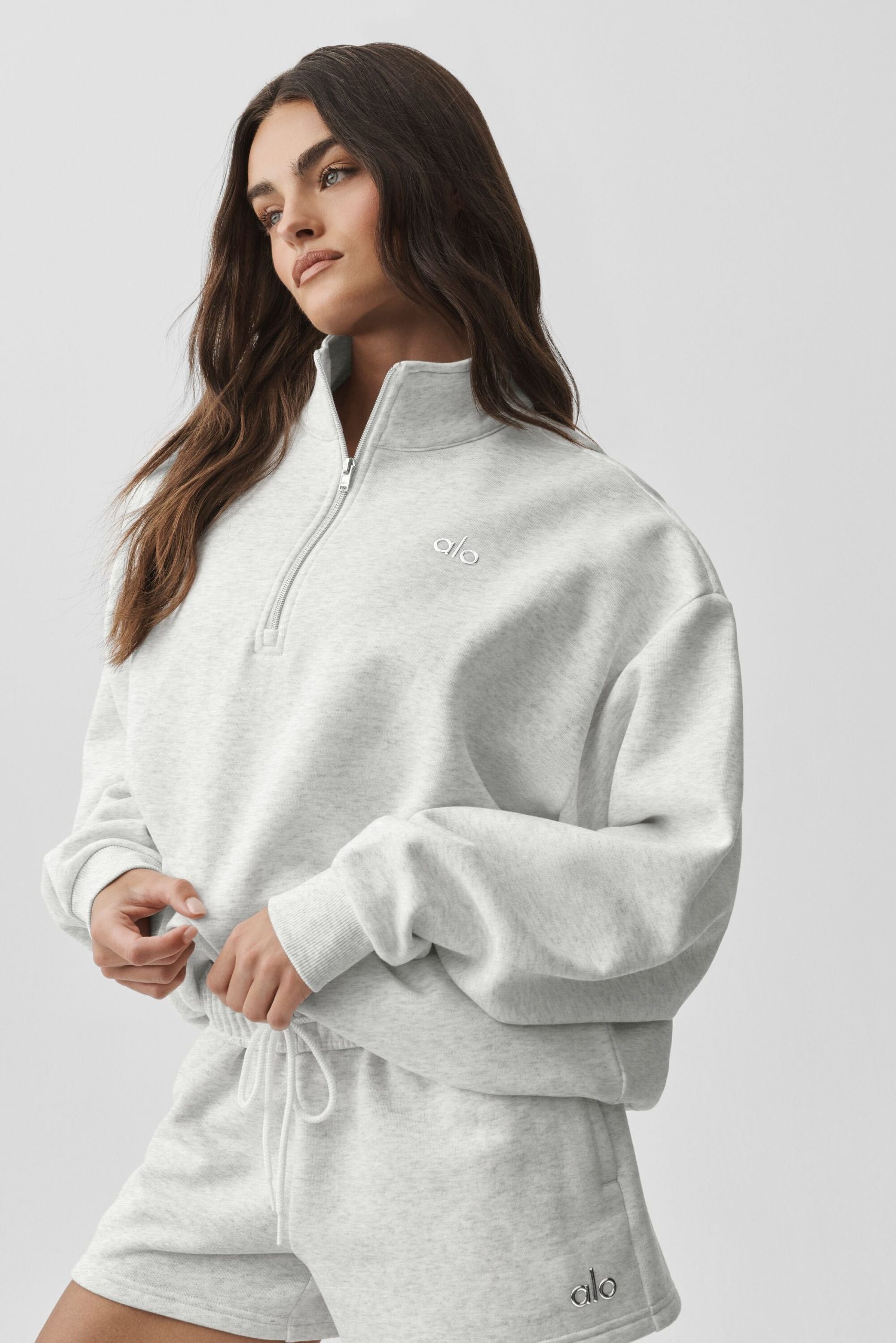 Accolade 1/4 Zip Pullover - White Heather - Image 3
