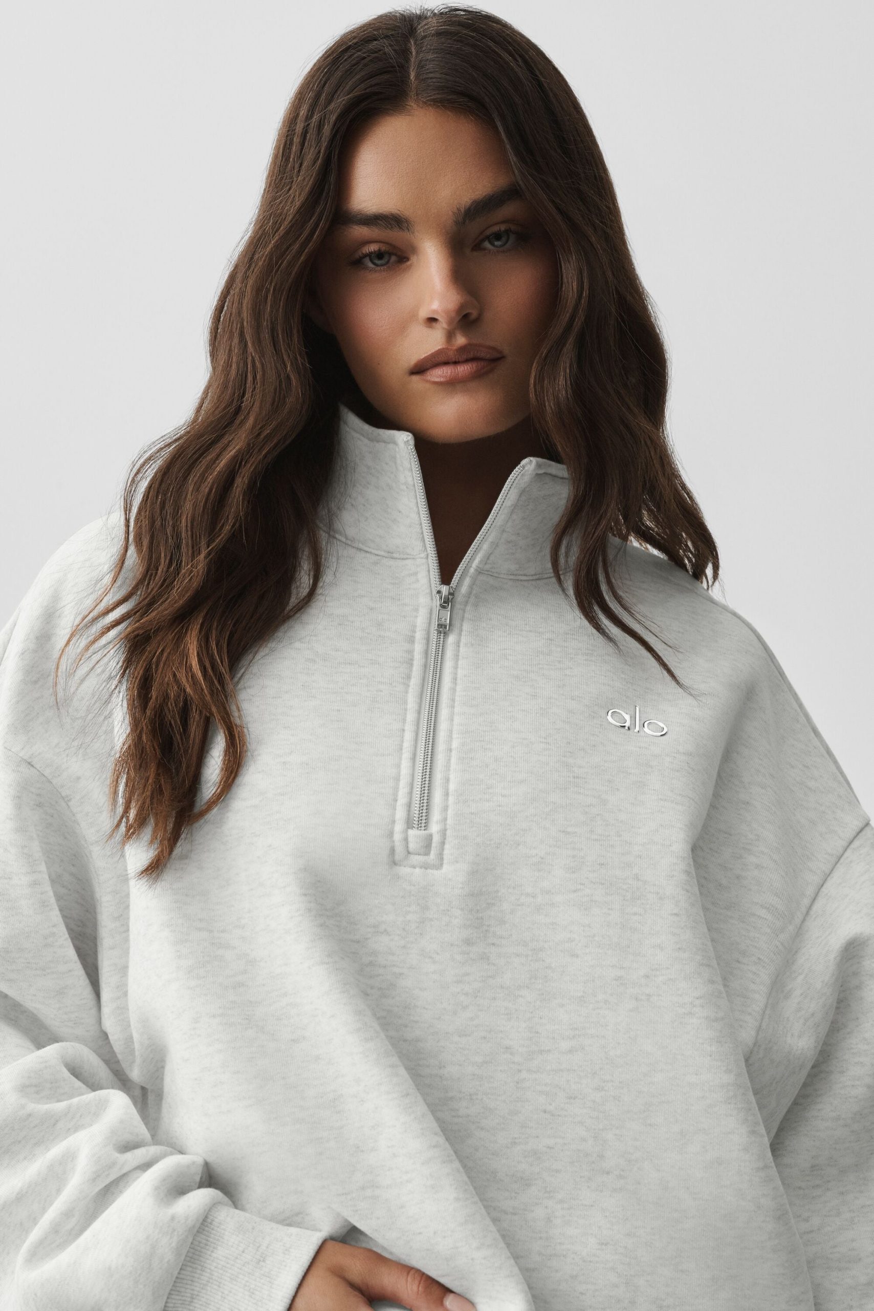 Accolade 1/4 Zip Pullover - White Heather - Image 4
