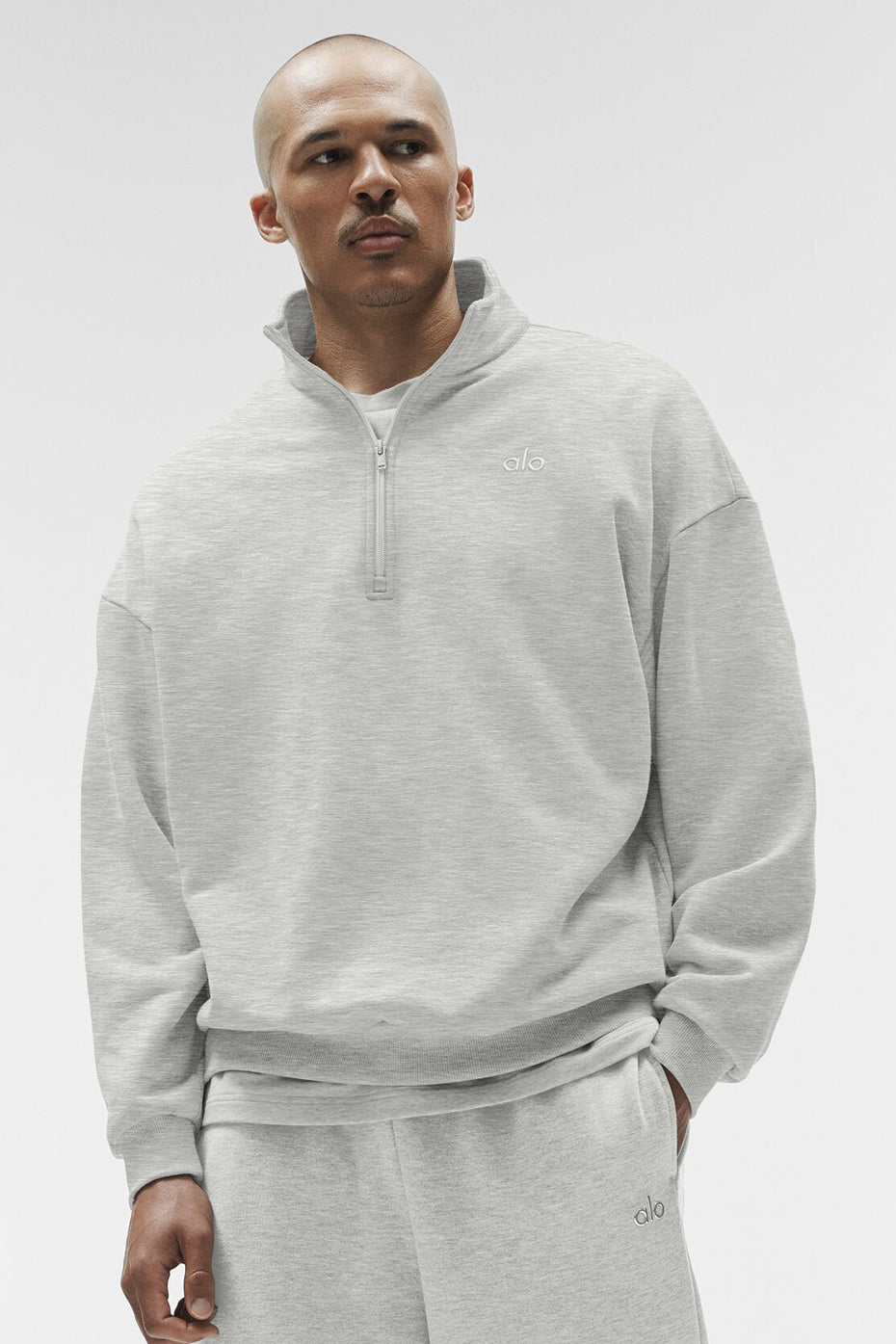 Accolade 1/4 Zip Pullover - White Heather