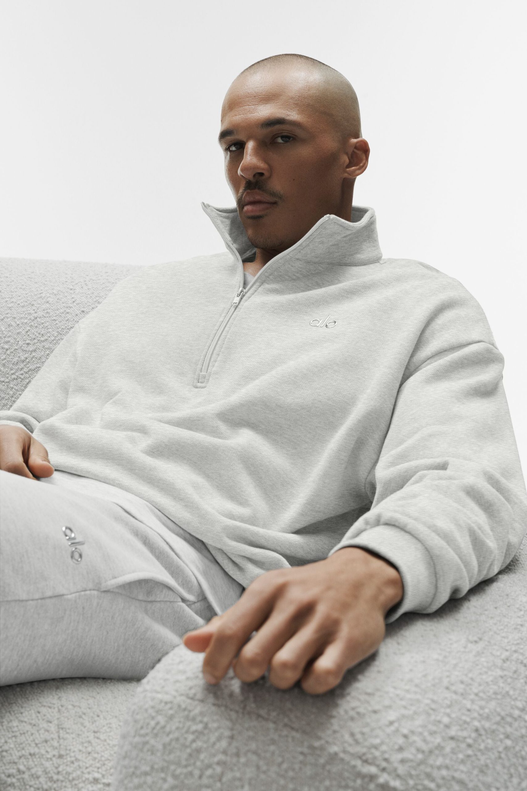 Accolade 1/4 Zip Pullover - White Heather - Image 3