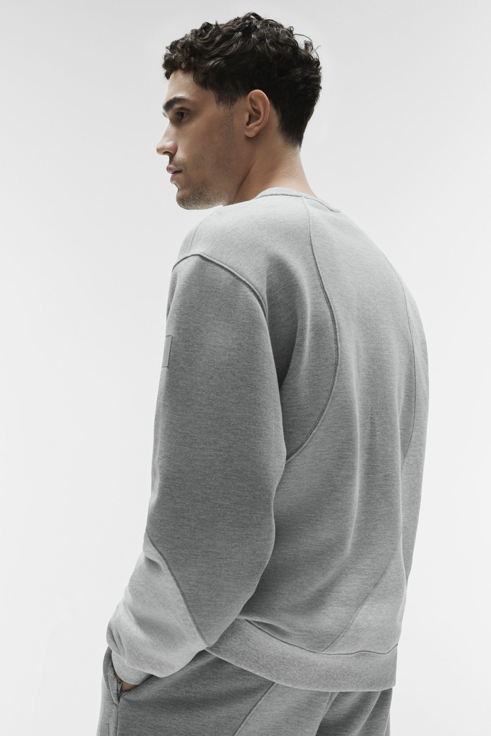 Make Waves Crew Neck Pullover - Athletic Heather Grey Tonal - Image 2
