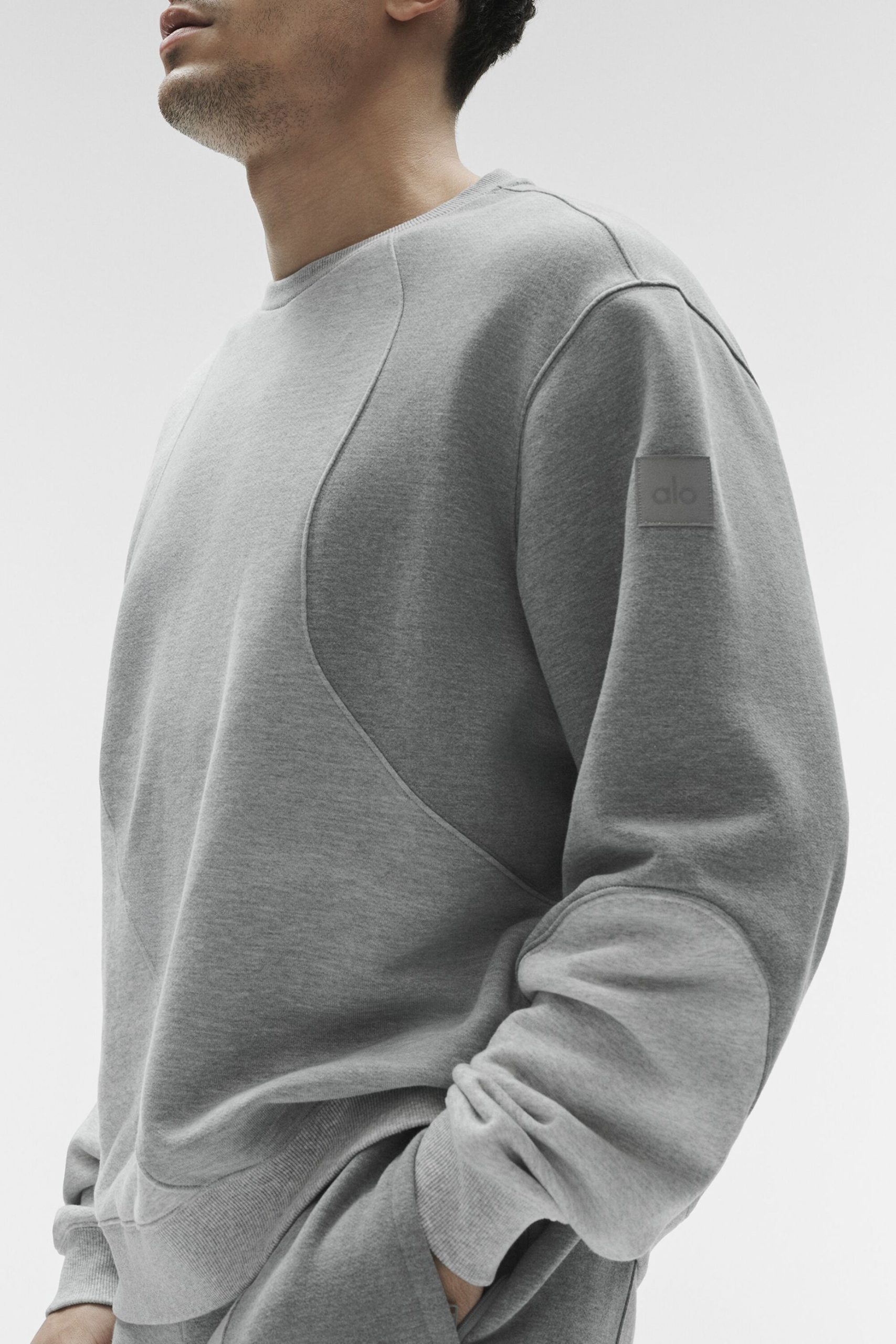 Make Waves Crew Neck Pullover - Athletic Heather Grey Tonal - Image 3