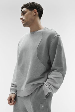 Make Waves Crew Neck Pullover - Athletic Heather Grey Tonal