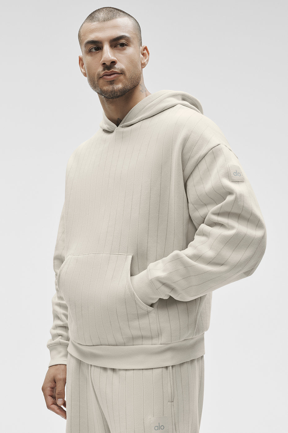 Pinstripe Hoodie - Bone Pinstripe - Image 3