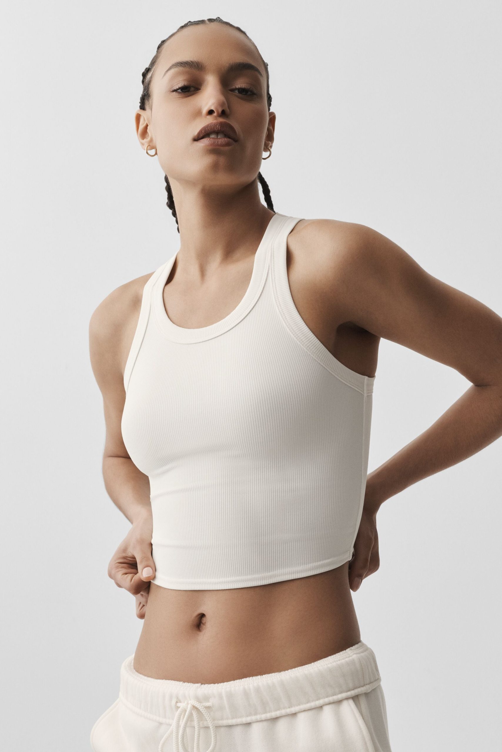 Goddess Ribbed Go-To Tank - Ivory