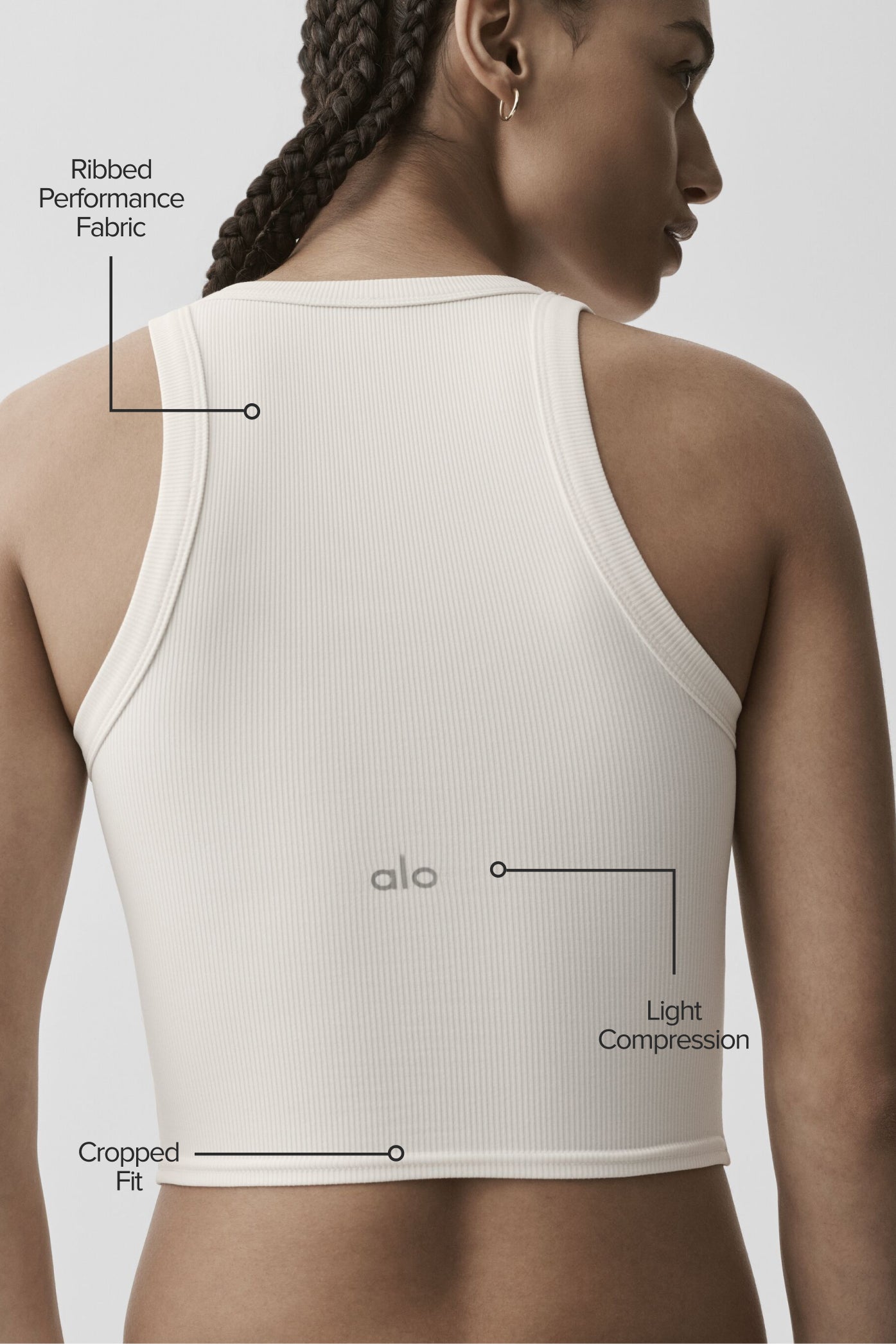 Goddess Ribbed Go-To Tank - Ivory - Image 2