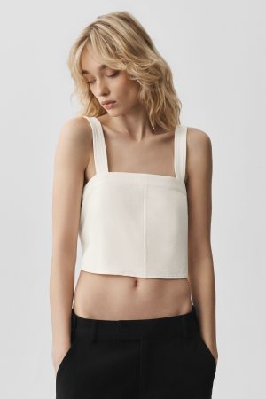 Cropped Dreamscape Tank - Ivory