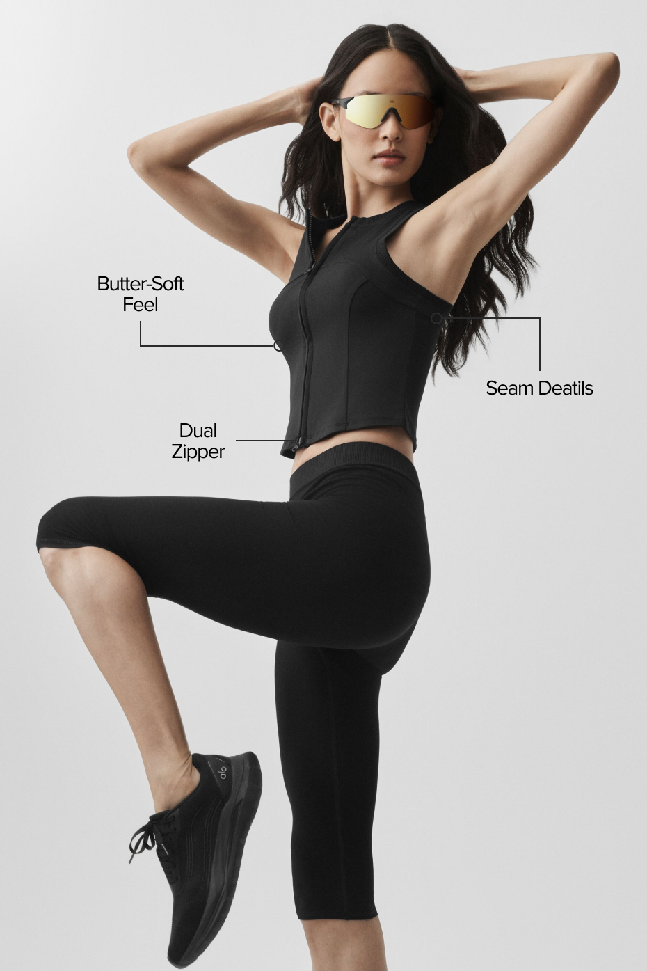 Alosoft Level Up Full Zip Tank - Black - Image 2