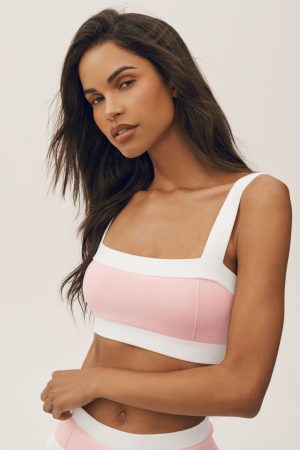 Cotton Cashmere Capri Dream Bra - Sundrenched Pink/White