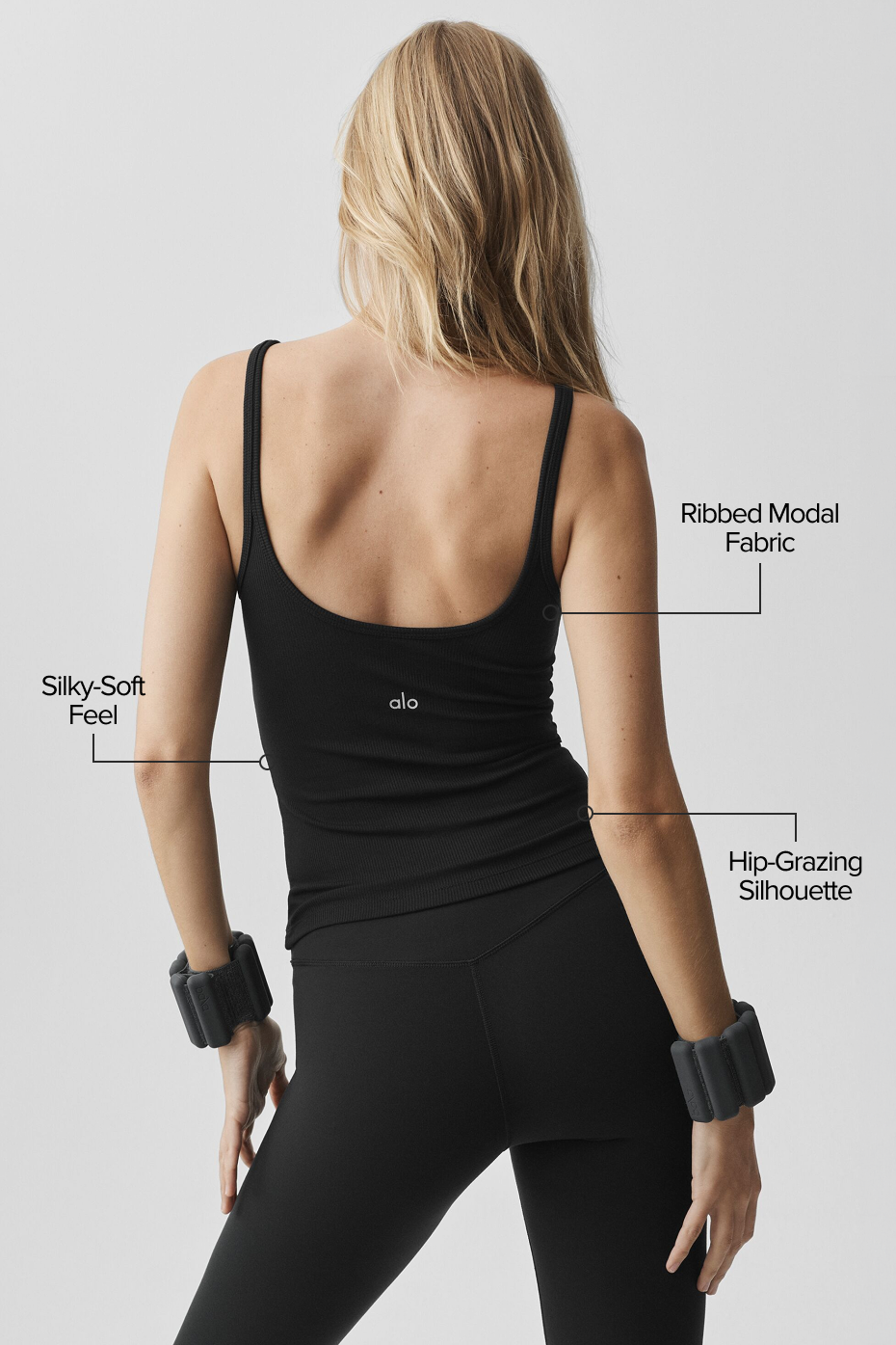Ribbed Adore Tank - Black - Image 2