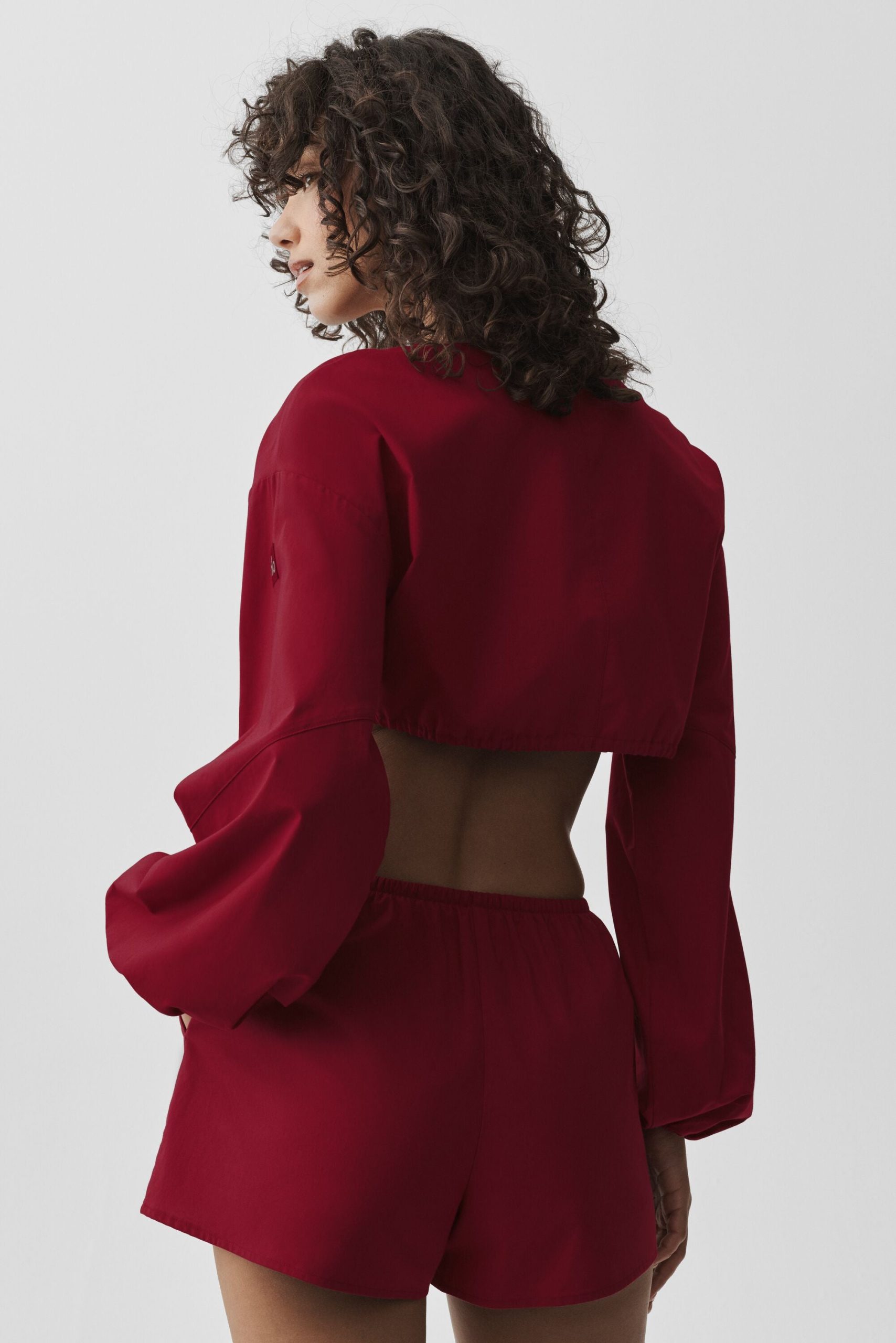 Cotton Cropped Real Deal Long Sleeve - Summer Romance Red - Image 2