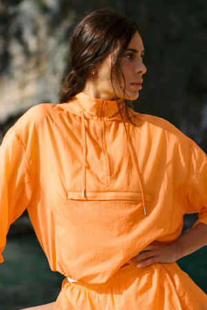 1/4 Zip Go Time Pullover - Satsuma Breeze
