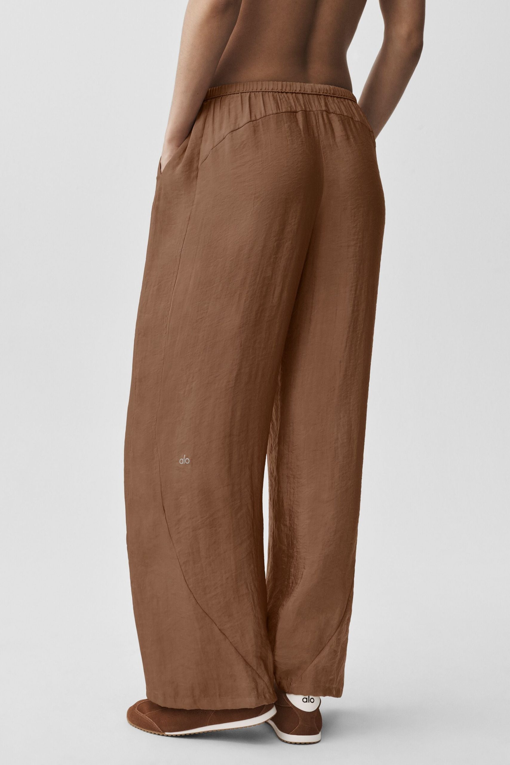 Semi-Sheer Golden Hour High-Waist Straight Leg Pant - Sun Kissed Brown - Image 4