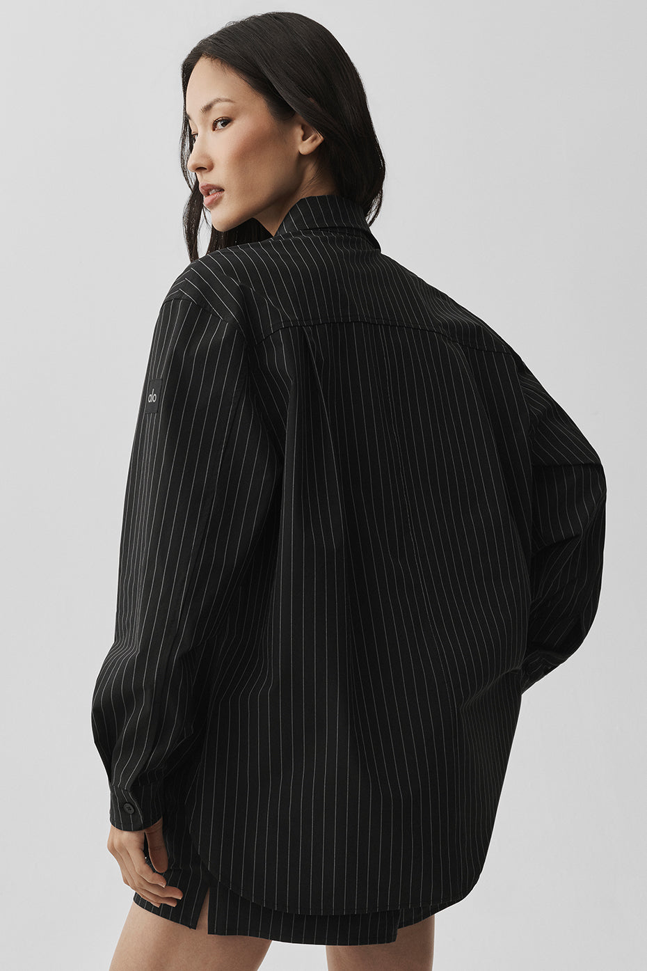 Pinstripe Daylight Button Down Long Sleeve - Black/Titanium - Image 3