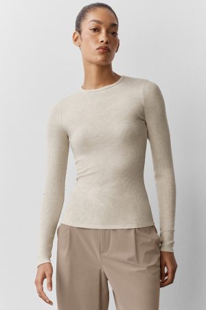 Ribbed Modal Long Sleeve - Oatmeal Heather