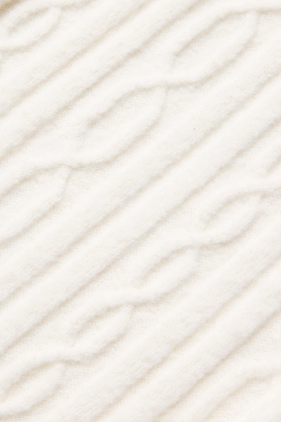 Cable Knit Cropped Winter Bliss Turtleneck Long Sleeve - Ivory - Image 4