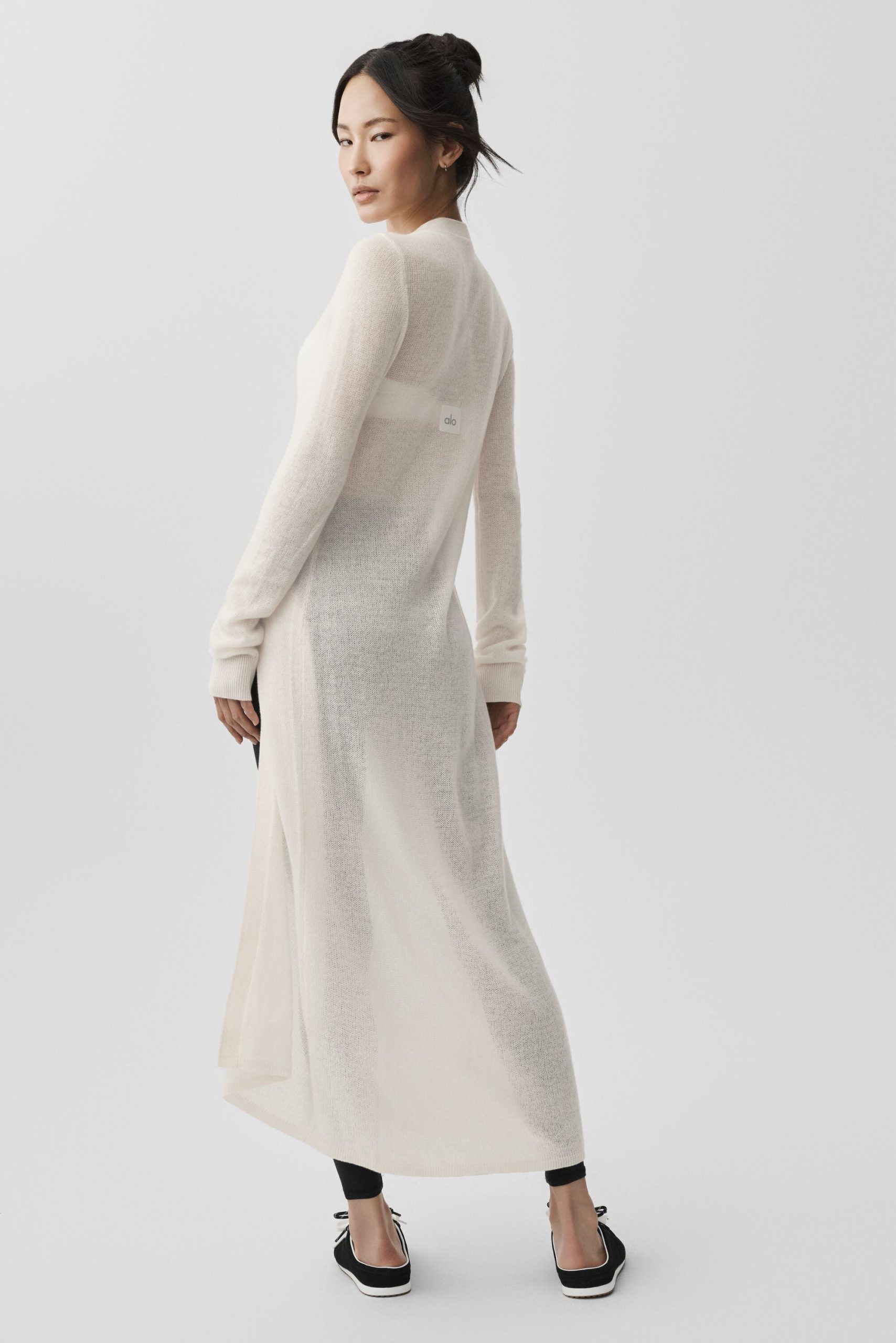Sheer Cashmere Long Cardigan - Ivory - Image 6