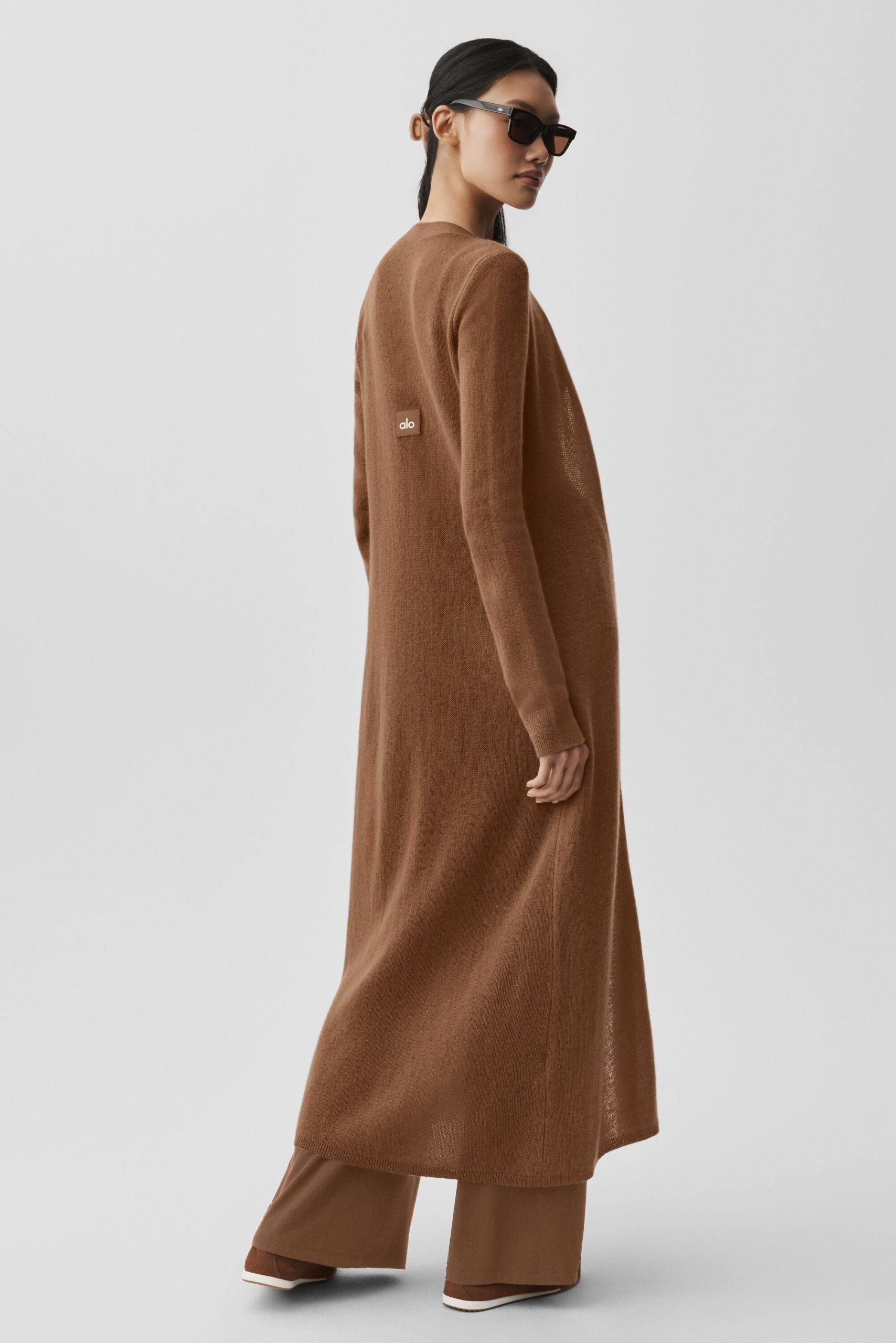 Sheer Cashmere Long Cardigan - Sun Kissed Brown - Image 2