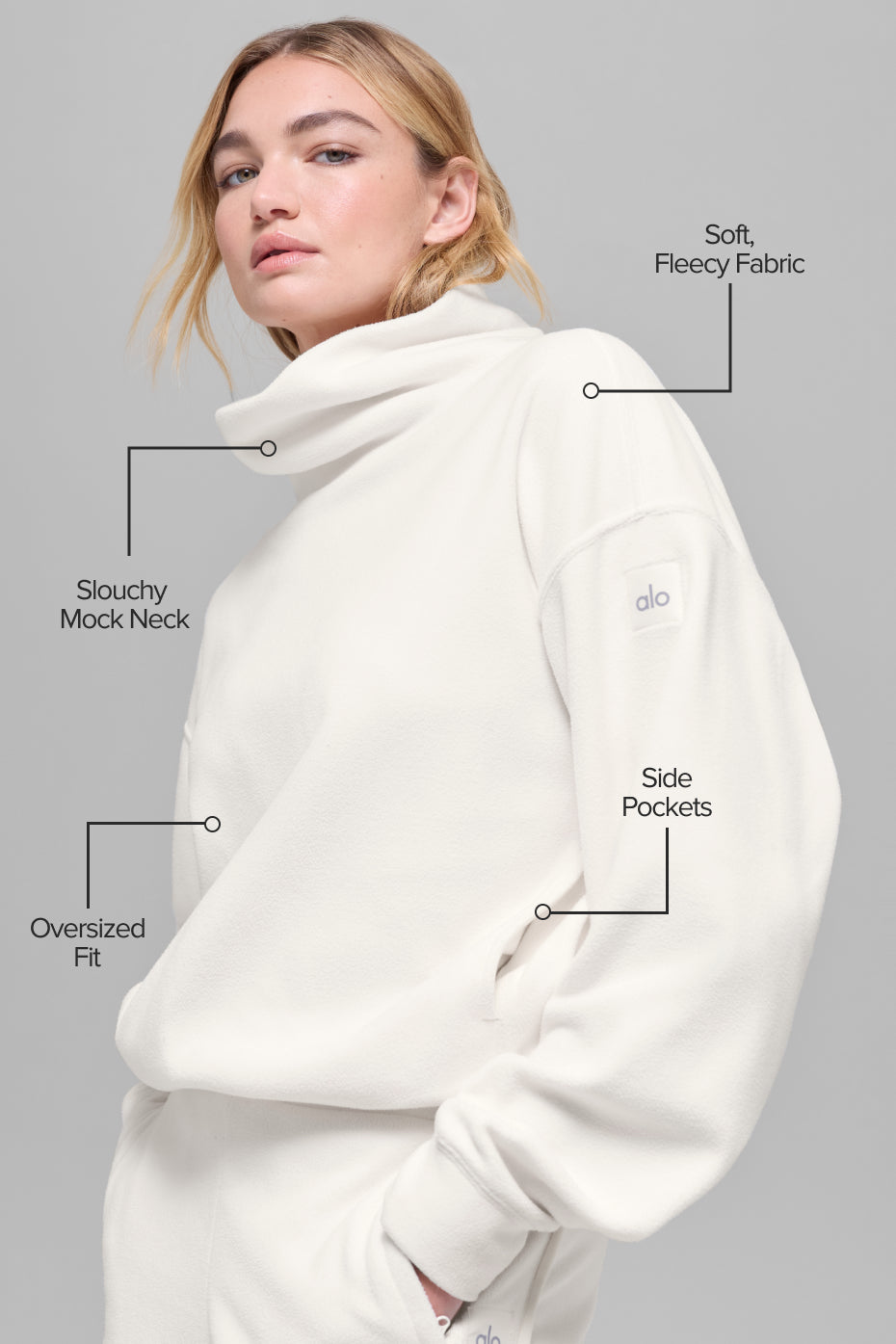 Polar Fleece Hazy Pullover - Ivory - Image 2