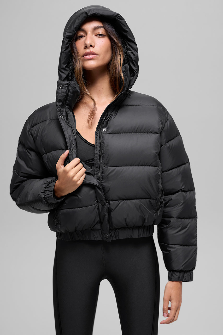 Aspen Love Puffer Jacket - Black - Image 3