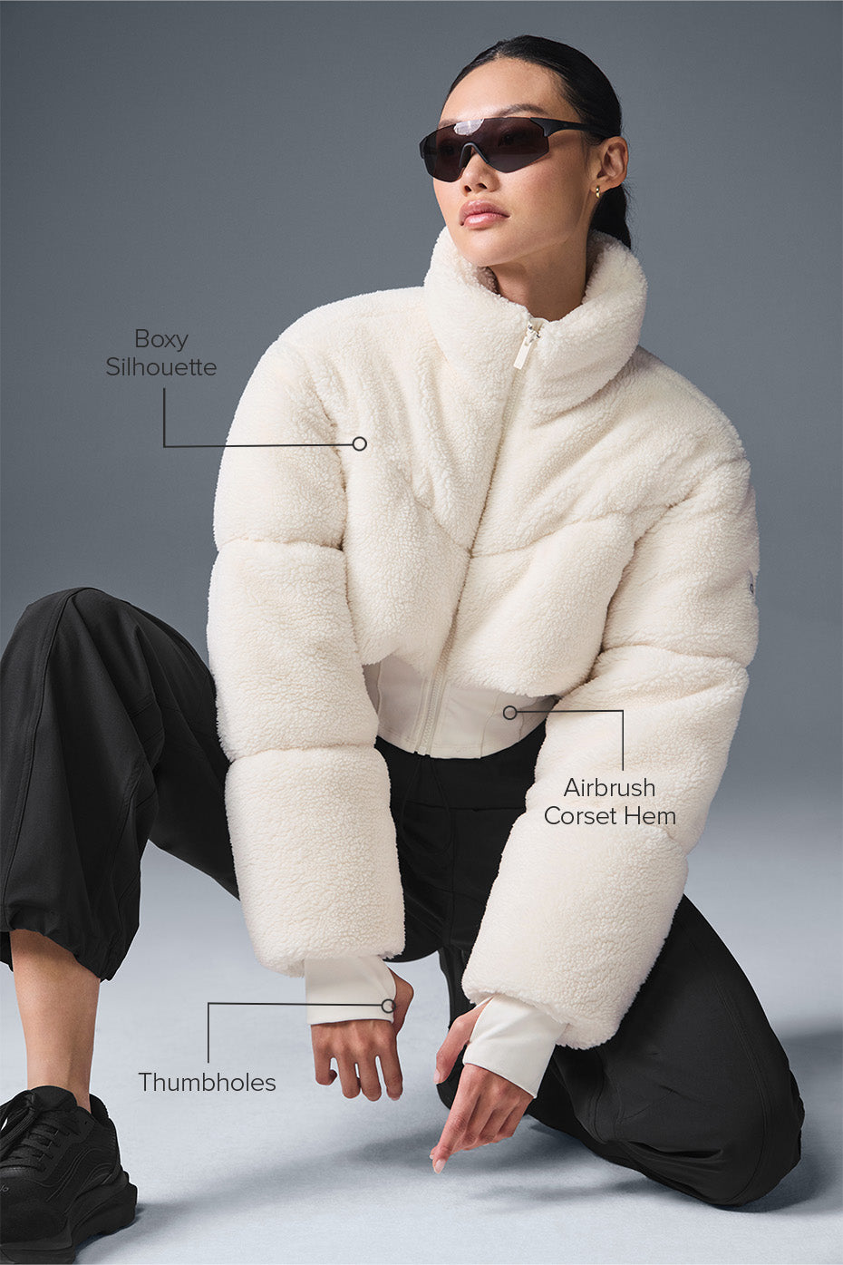 Sherpa Main Act Corset Puffer - Ivory - Image 2