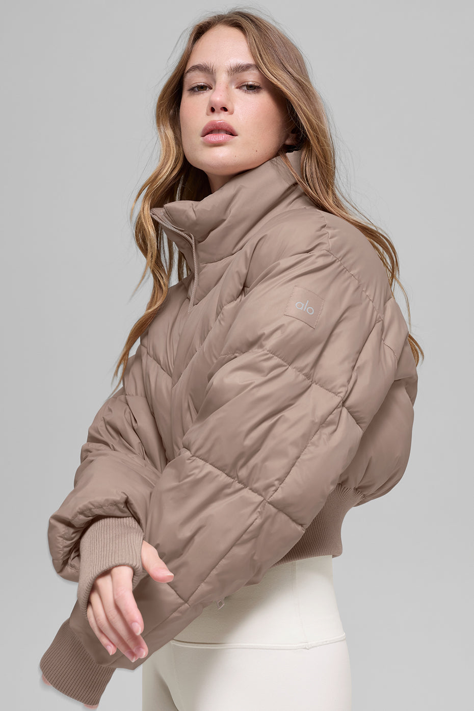 Cropped Atmosphere Puffer - Chai Latte - Image 3