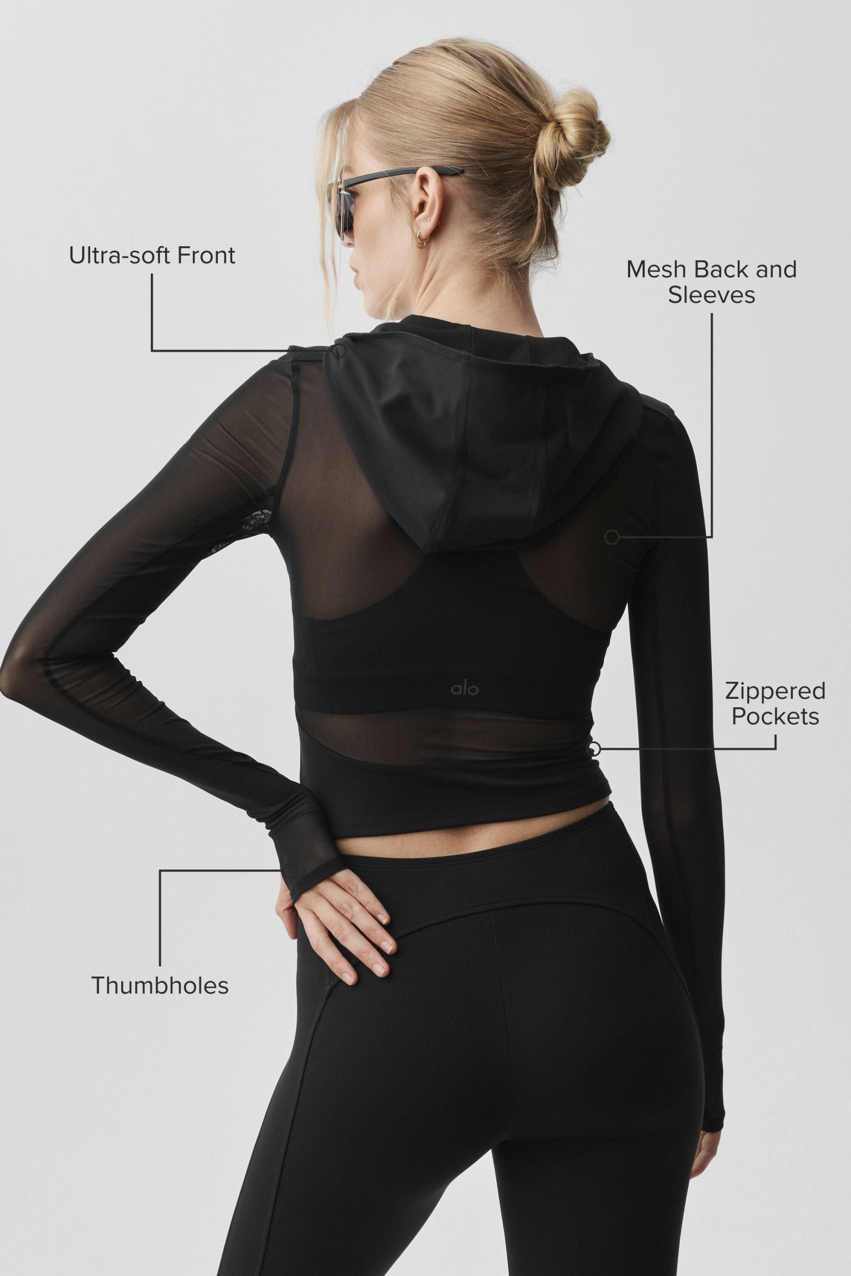 ALO Softsculpt Superset Full Zip Jacket - Black - Image 2
