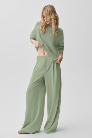 High-Waist Dreamscape Trouser (Long) - Dune Grass